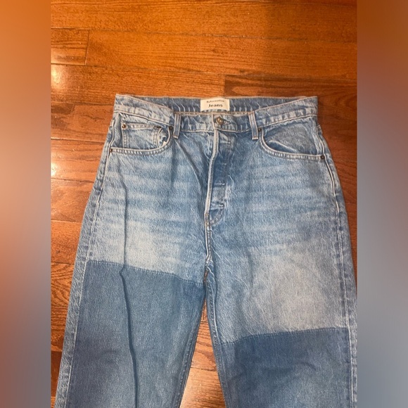 New! Reformation Cynthia Shadow High Rise Denim Patchwork Jeans in Niagara👖sz 31 - Picture 7 of 13